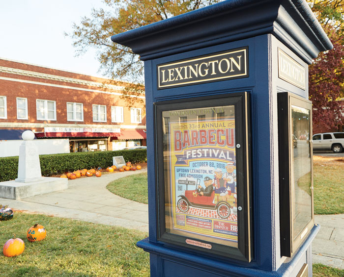 Uptown Lexington Advertising Kiosk Located In The Town Square